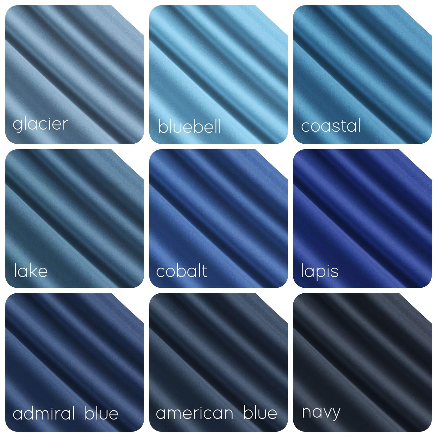 Solid Blue Valances Cafe Curtains 9 colors