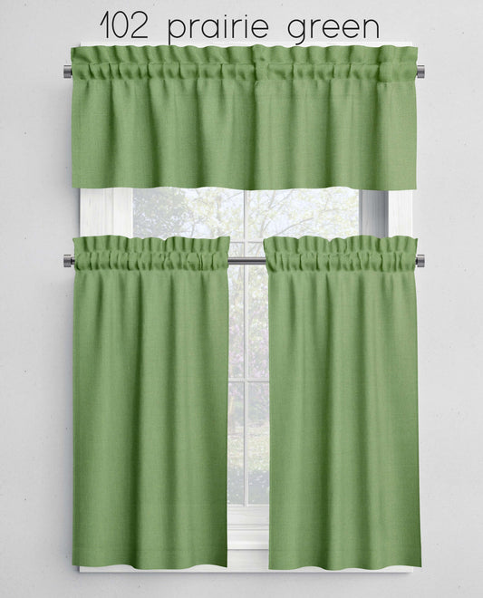 Prairie Green Valances Cafe Curtains Custom Made to Order color 102