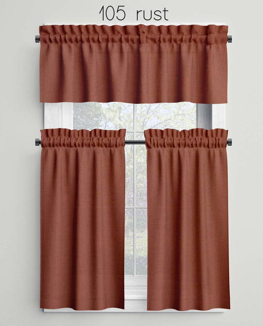 Rust Valances Cafe Curtains Custom Made to Order 105 