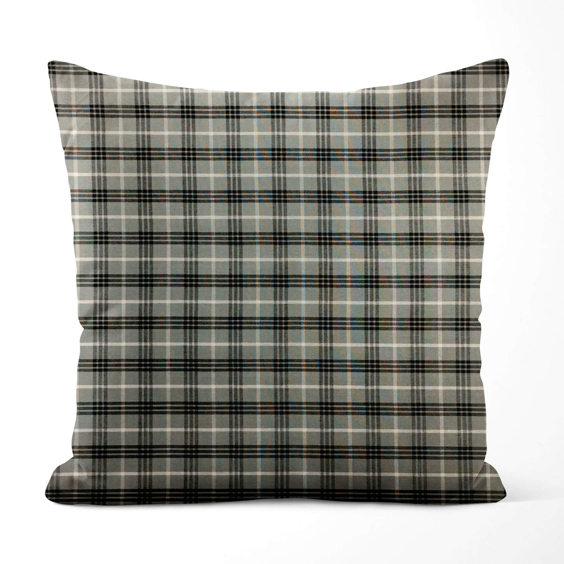 Gray, White, and Black Plaid Homespun Throw Pillow Covers - h1098