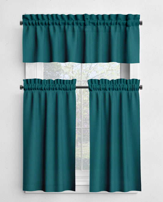 Dark Teal Valances and Cafe Curtains Premium USA Cotton - b110