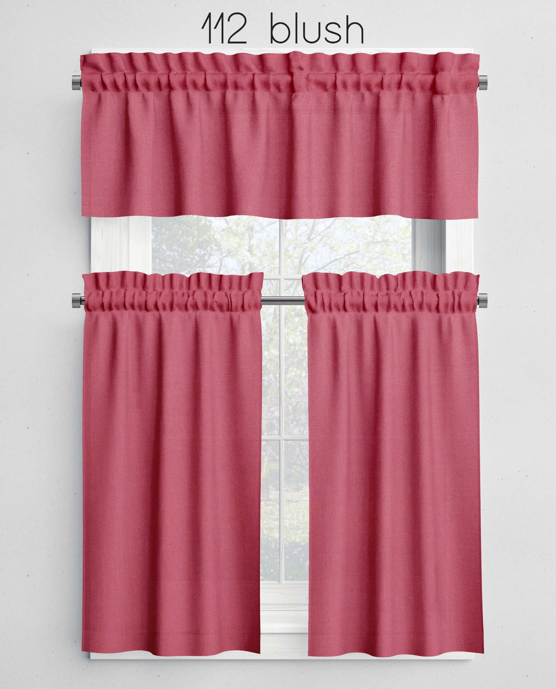 Blush Pink Valances Cafe Curtains Custom Made to Order color 112