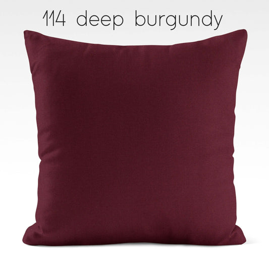 Deep Burgundy Red Cotton Pillow Covers Custom Made to Order color 114)