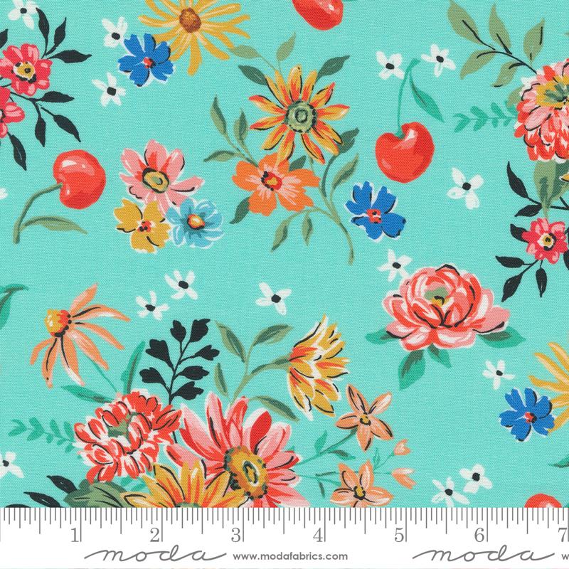 Cherry Cordial Table Runner Placemat Custom Made to Order color robins egg blue