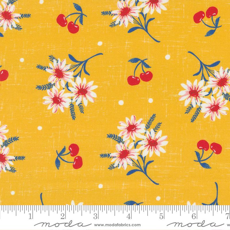 Cherry Daisy Valances Cafe Curtains Custom Made to Order color lemon zest