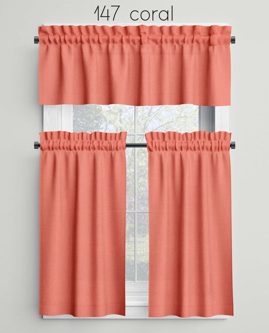 Coral Valances Cafe Curtains Custom Made to Order color 147