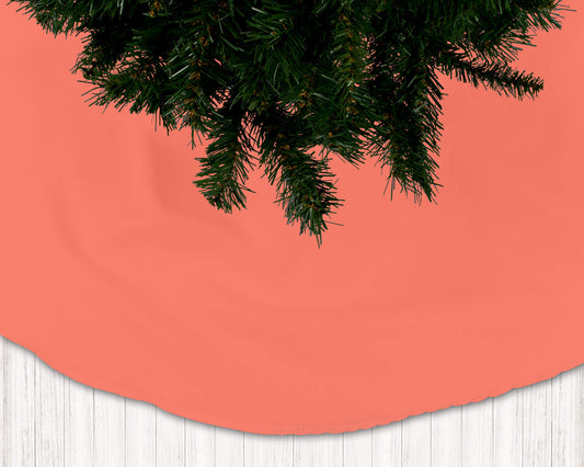 Coral Peach Holiday Christmas Tree Skirts - b147