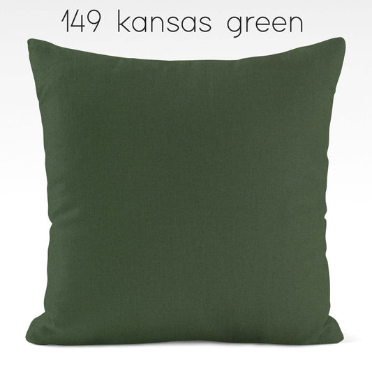 Kansas Green Cotton Pillow Covers Custom Made to Order color 149