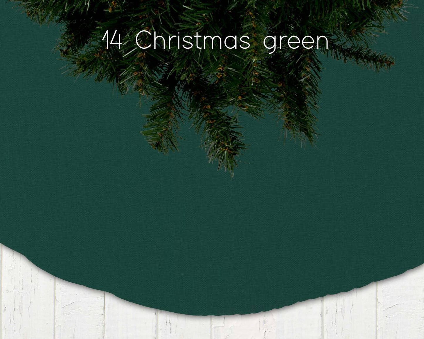 Green Solid Color Christmas Tree Skirts Custom Made to Order