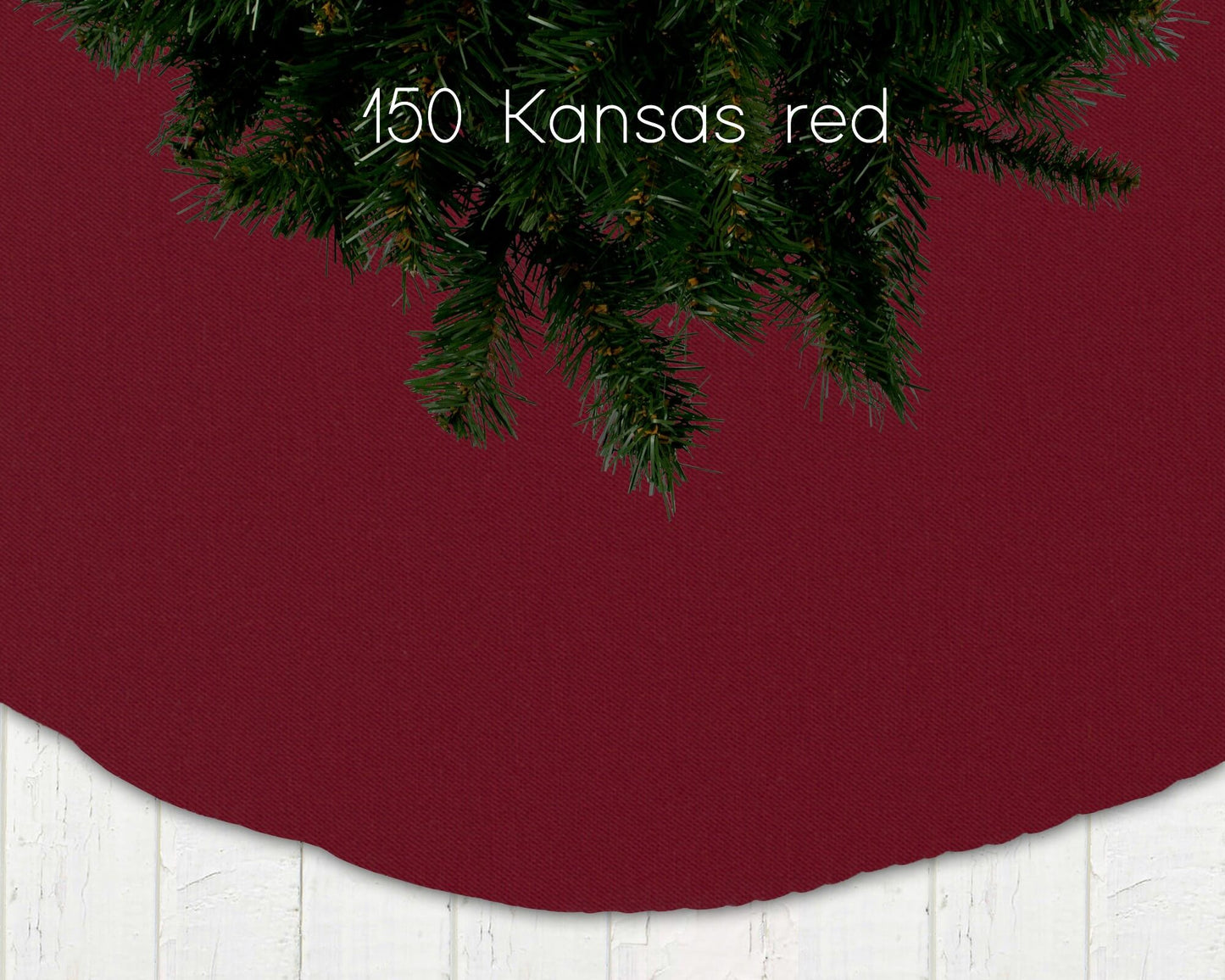 Red and Pink Solid Color Christmas Tree Skirt Custom Made to Order