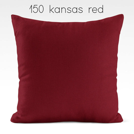 Kansas Red Cotton Pillow Covers Custom Made to Order color 150