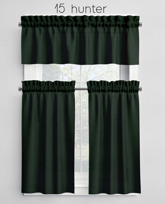 Hunter Green Valances Cafe Curtains Custom Made to Order color 15