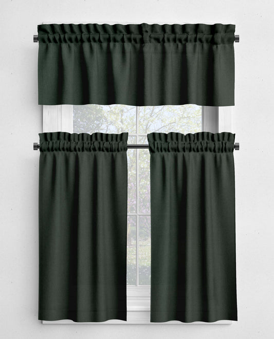 Dark Hunter Green Valances and Cafe Curtains Premium USA Cotton - b15