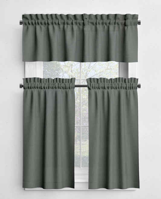 Slate Gray Valances and Cafe Curtains Premium USA Cotton - b170