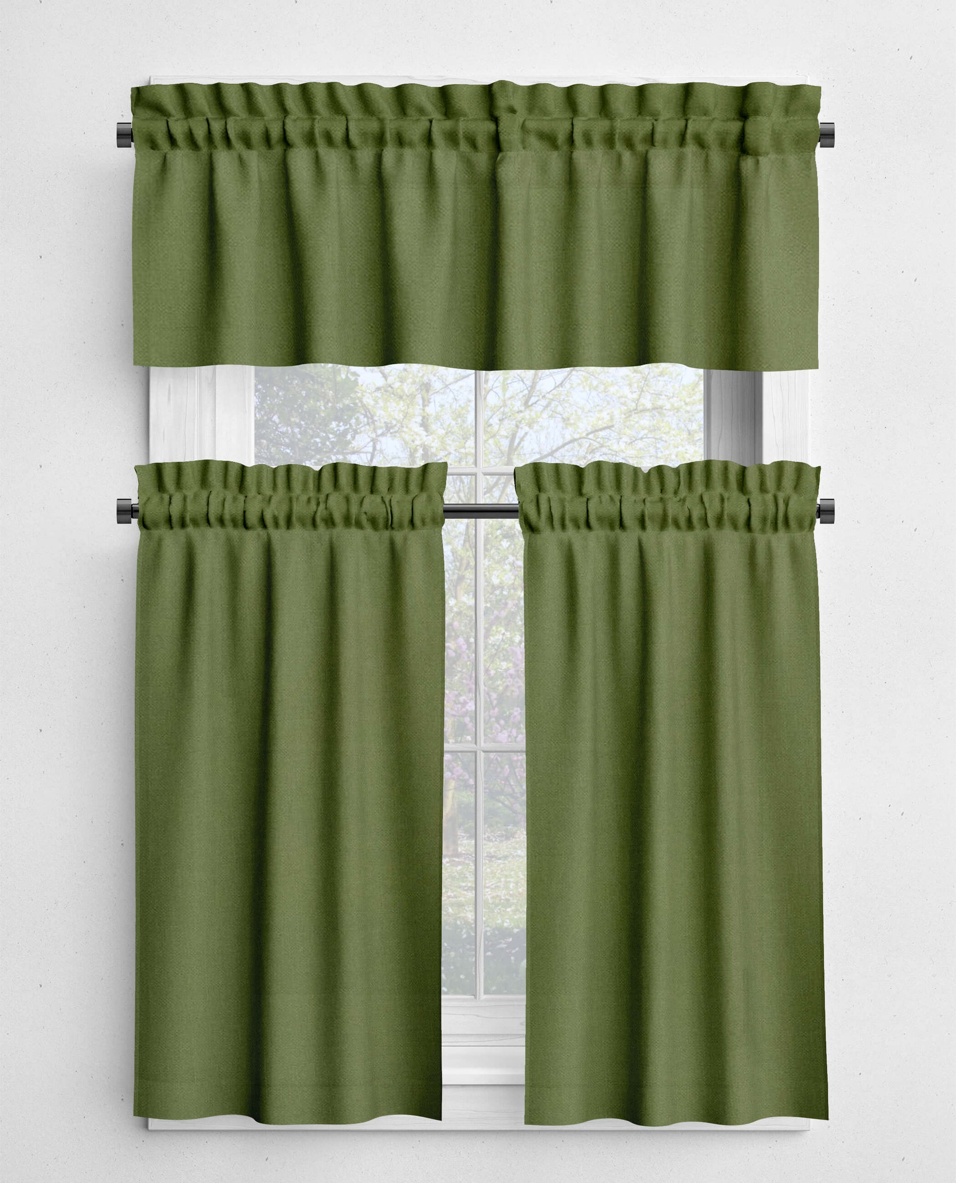 Terrain Cactus Green Valances and Cafe Curtains Premium USA Cotton - b175