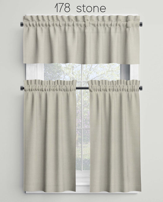 Stone Valances Cafe Curtains Custom Made to Order color 178