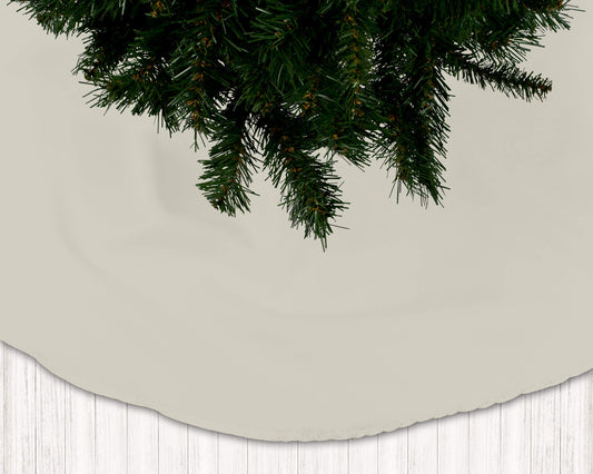 Ecru Stone-Beige Holiday Christmas Tree Skirts - b178