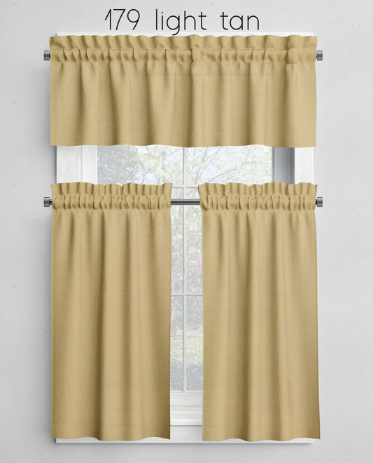 Tan Valances Cafe Curtains Custom Made to Order color 179