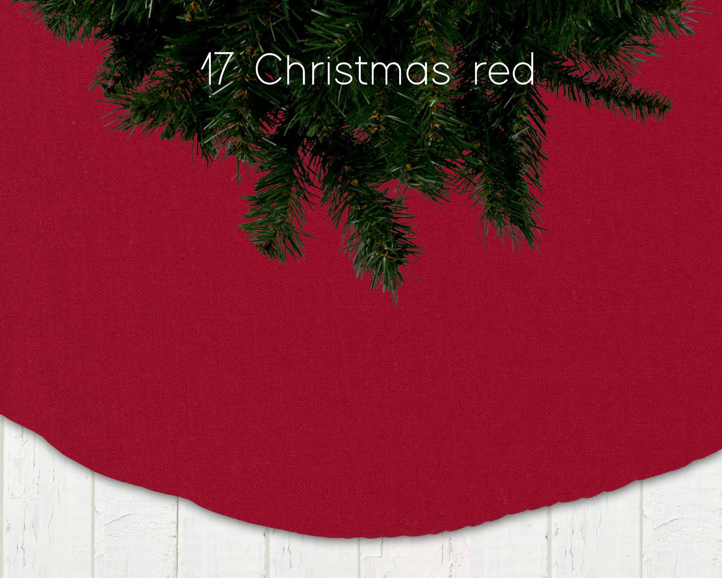 Red and Pink Solid Color Christmas Tree Skirt Custom Made to Order