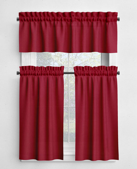 Christmas Red Valances and Cafe Curtains Premium USA Cotton - b17