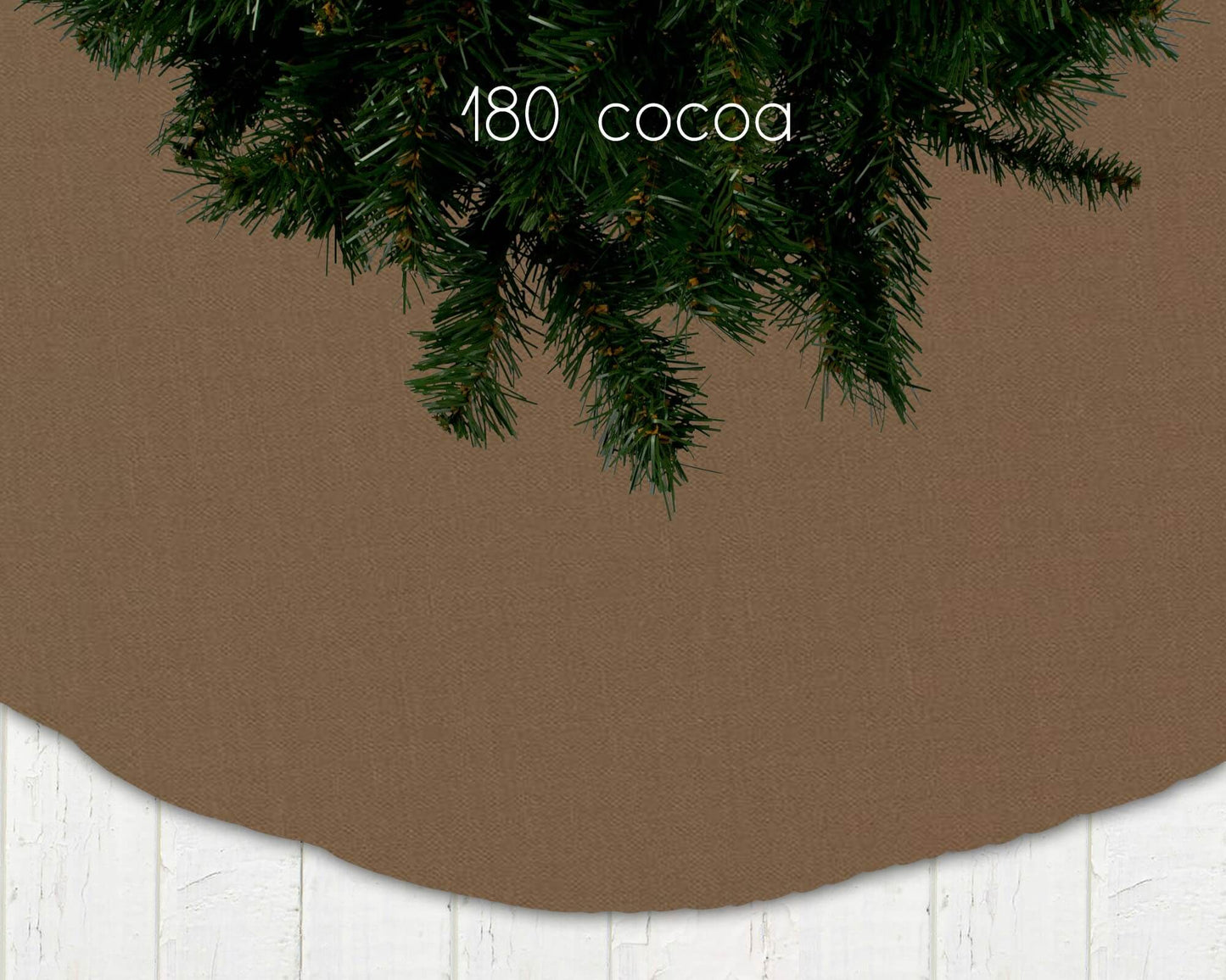 Cream and Brown Solid Color Christmas Tree Skirts Custom Made to Order