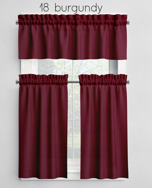 Burgundy Red Valances Cafe Curtains Custom Made to Order color 18