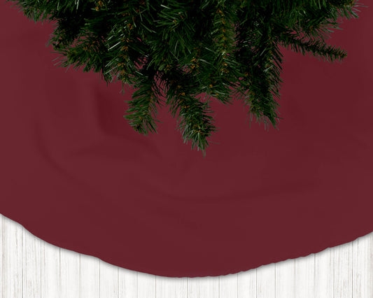 Burgundy Red Christmas Holiday Tree Skirts - b18