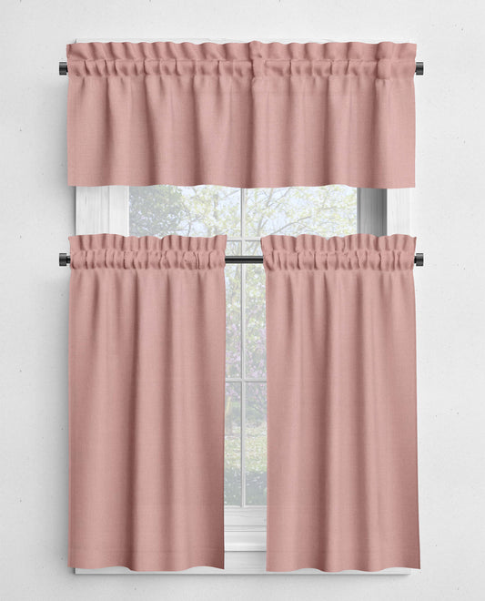 Light Pink Valances and Cafe Curtains Premium USA Cotton - b195