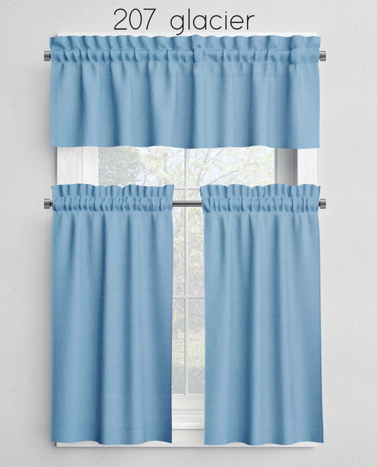 Light Glacier Blue Valances Cafe Curtains Custom Made to Order color 207