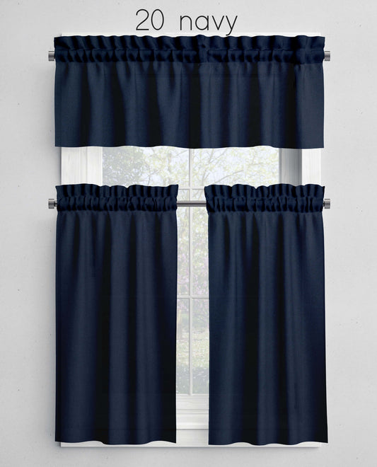 Navy Blue Valances Cafe Curtains Custom Made to Order color 20