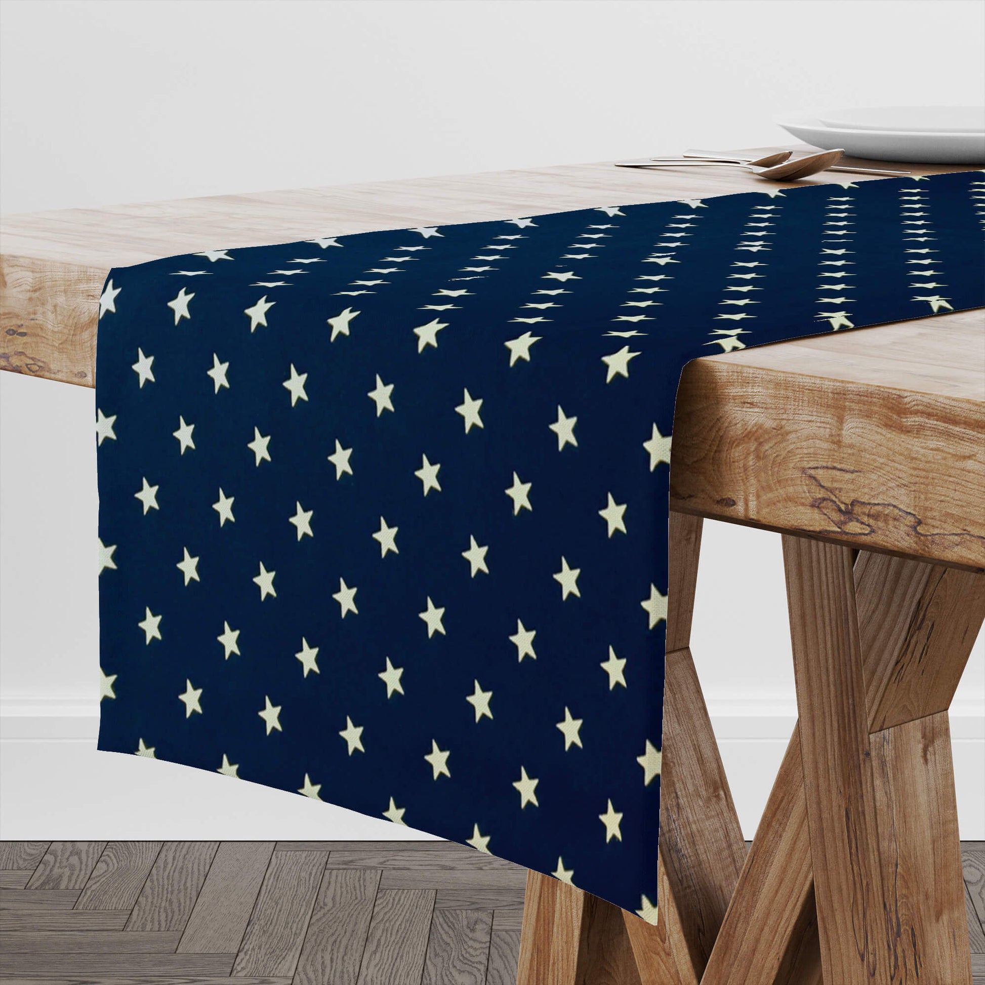 Navy Blue with Stars Table Runners and Placemats