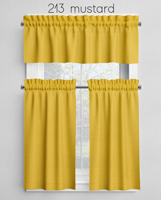 Mustard Valances Cafe Curtains Custom Made to Order 