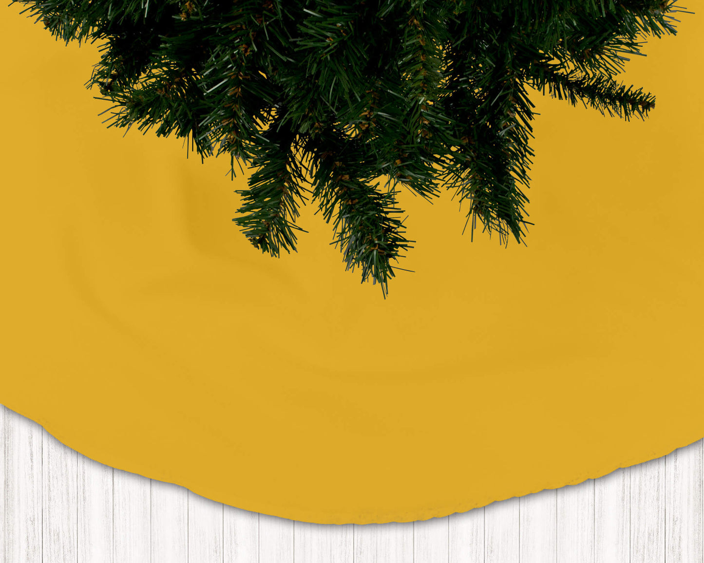 Mustard Yellow Holiday Christmas Tree Skirts - b213