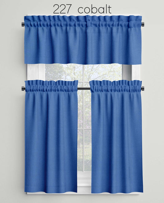 Cobalt Blue Valances Cafe Curtains Custom Made to Order color 227