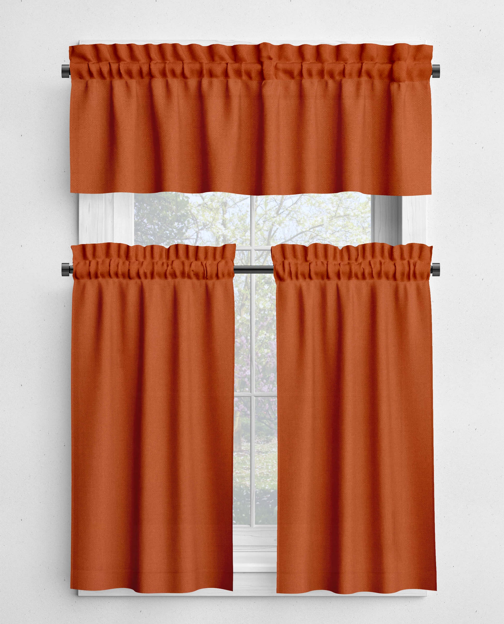 Orange Valances and Cafe Curtains Premium USA Cotton - b231