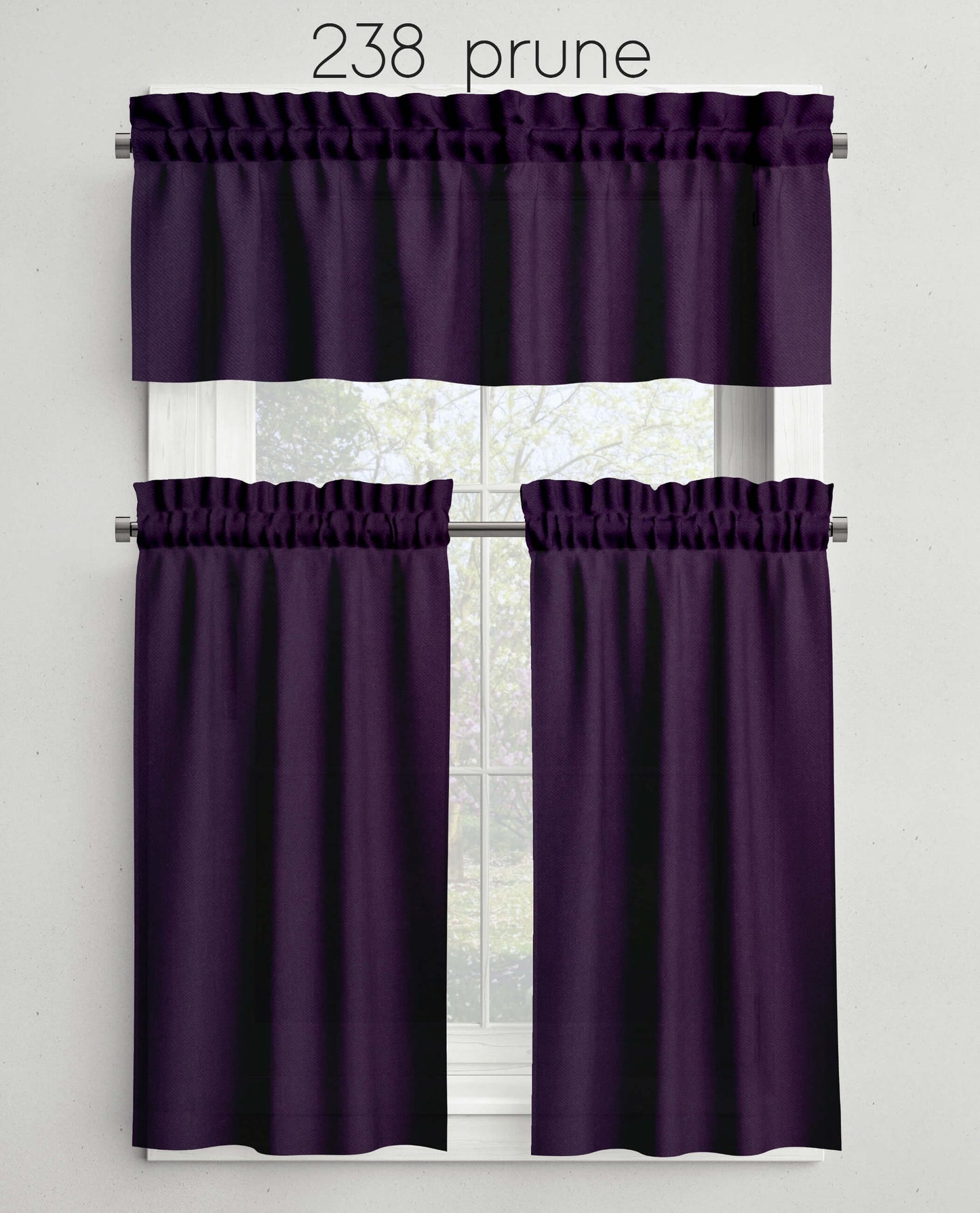 Prune Valances Cafe Curtains Custom Made to Order color 238