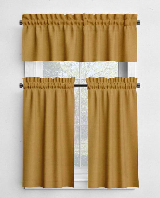 Harvest Gold Valances and Cafe Curtains Premium USA Cotton - b244