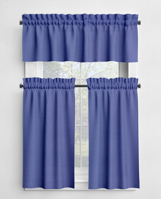 Periwinkle Valances and Cafe Curtains Premium USA Cotton - b260