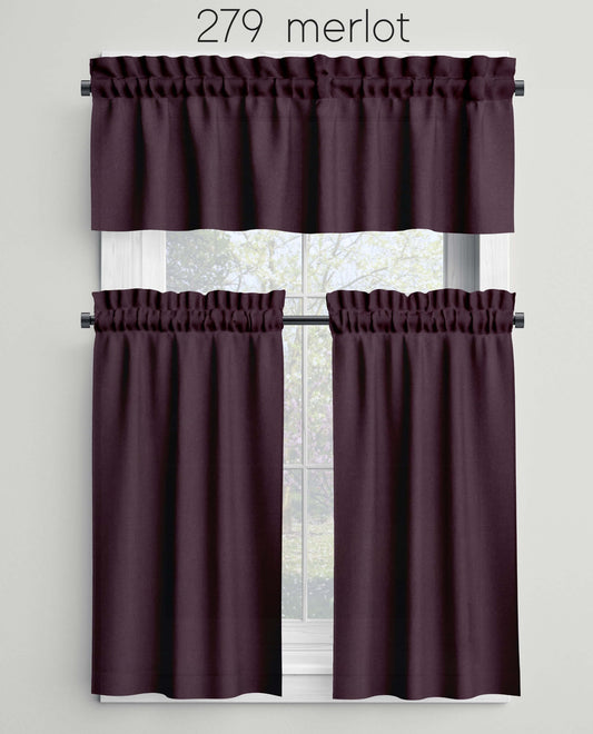 Merlot Dark Red Valances Cafe Curtains Custom Made to Order color 279