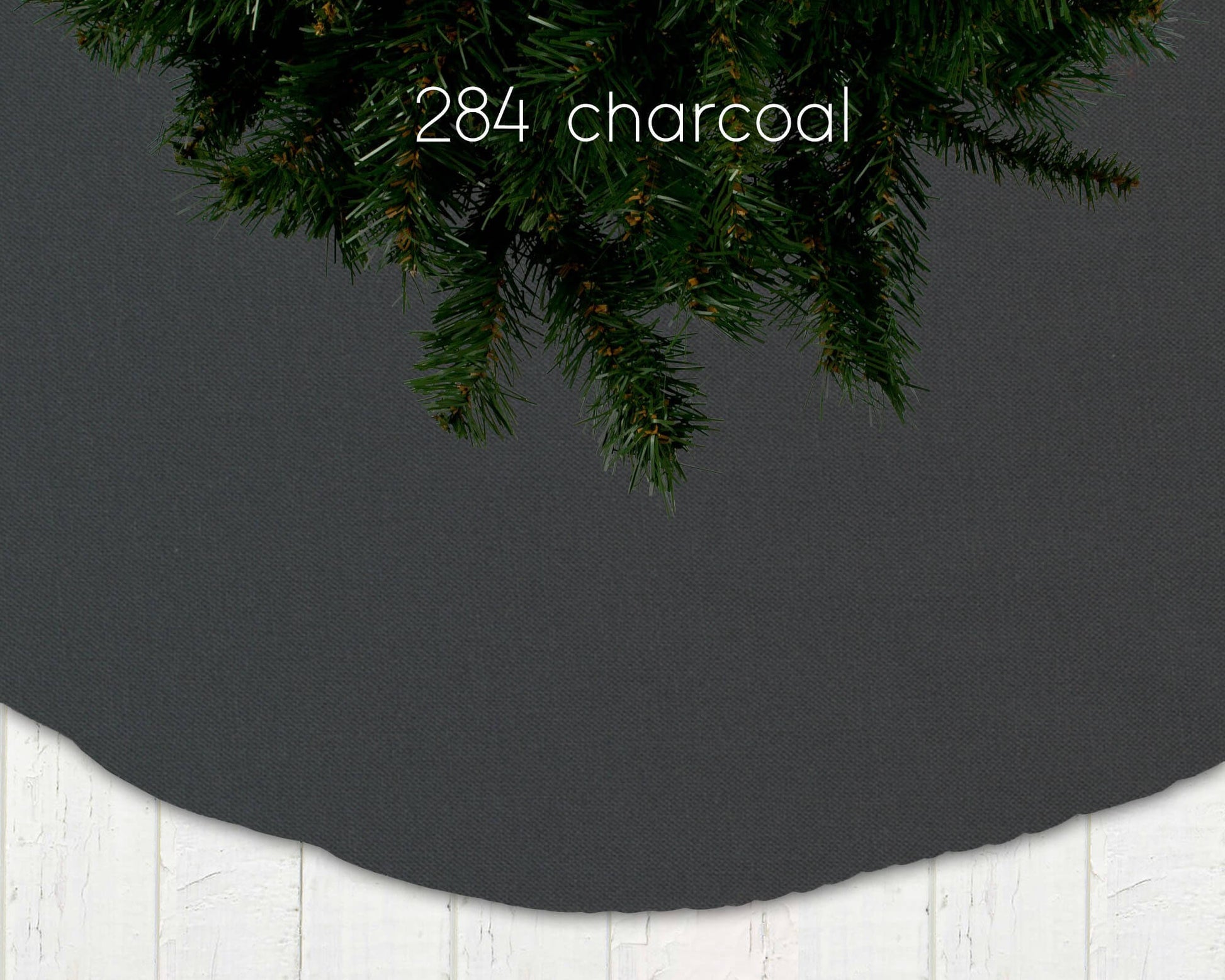 Dark Charcoal GraySolid Color Christmas Tree Skirts Custom Made to Order