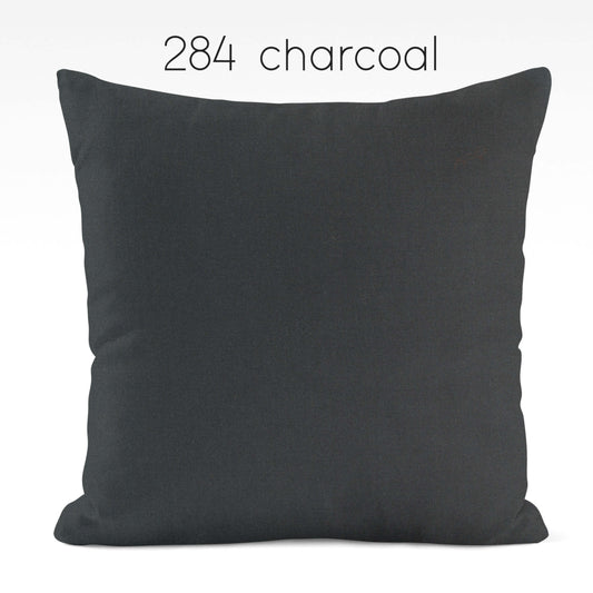 Charcoal Cotton Pillow Covers Custom Made to Order color 284