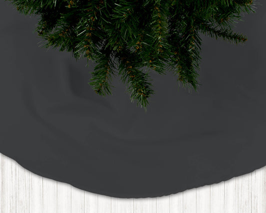 Dark Charcoal Gray Holiday Christmas Tree Skirts - b284