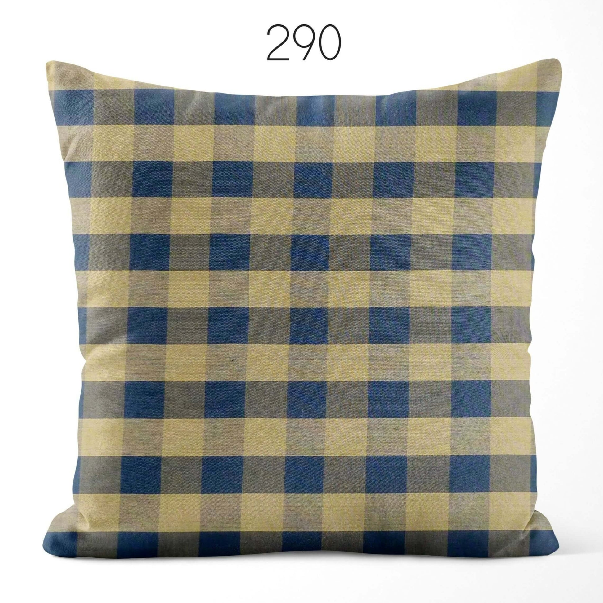 Navy Blue Buffalo Check Homespun Cotton Pillow Covers Custom Made pattern 290