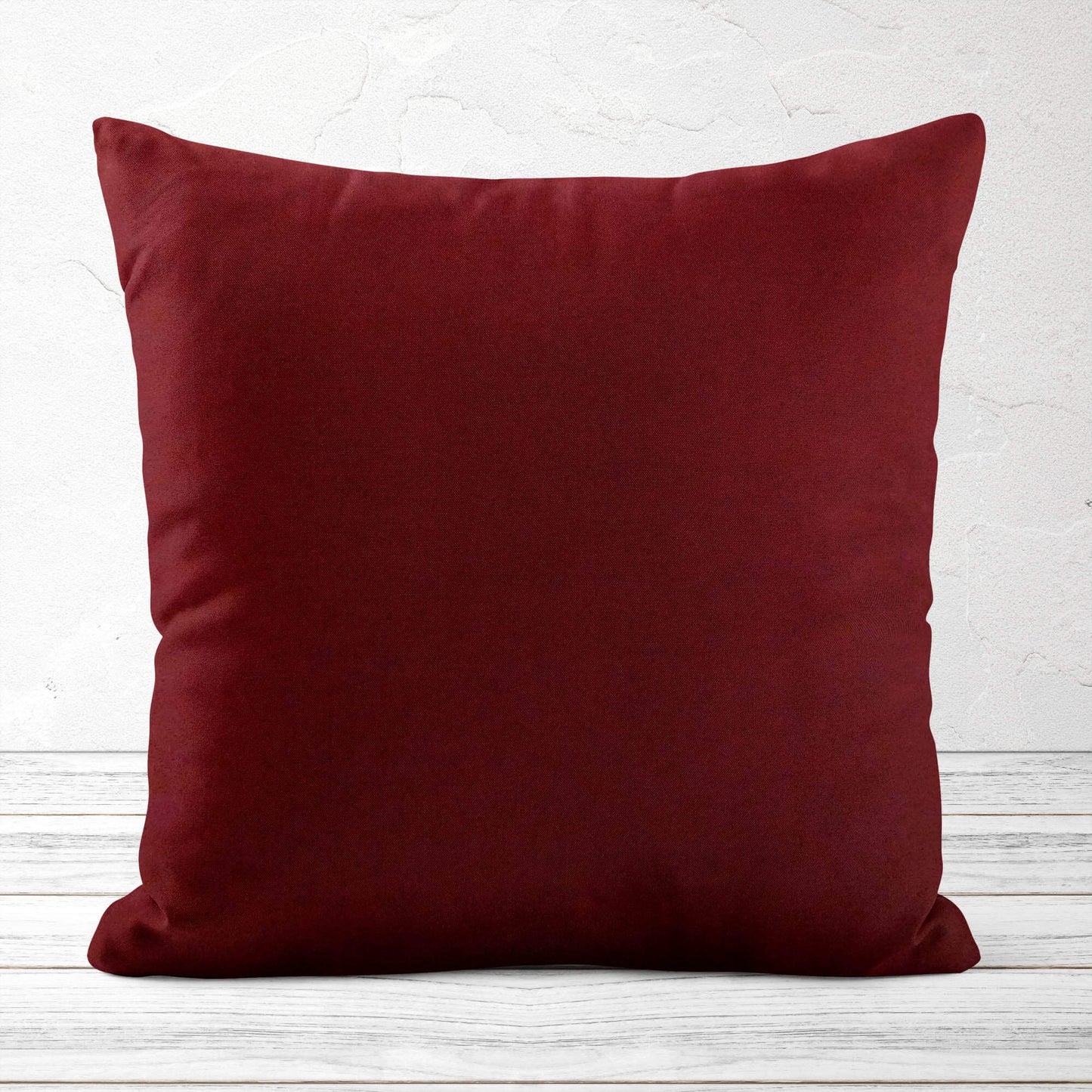 Burgundy Red Solid Homespun Cotton Throw Pillow Covers - h300