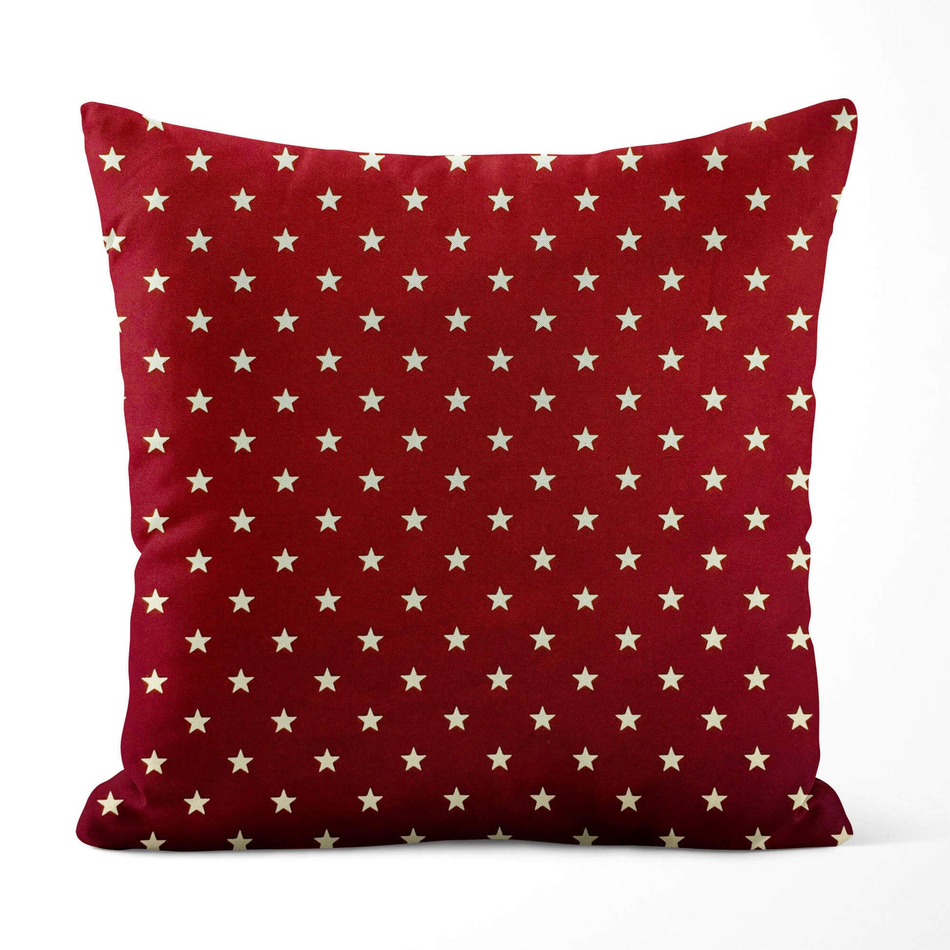 Red with Stars Cotton Throw Pillow Covers and Euro Shams