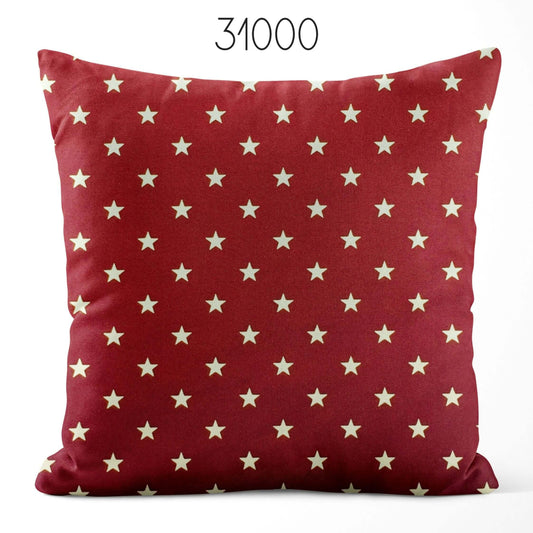 Red with Stars Cotton Pillow Covers Custom Made pattern 31000