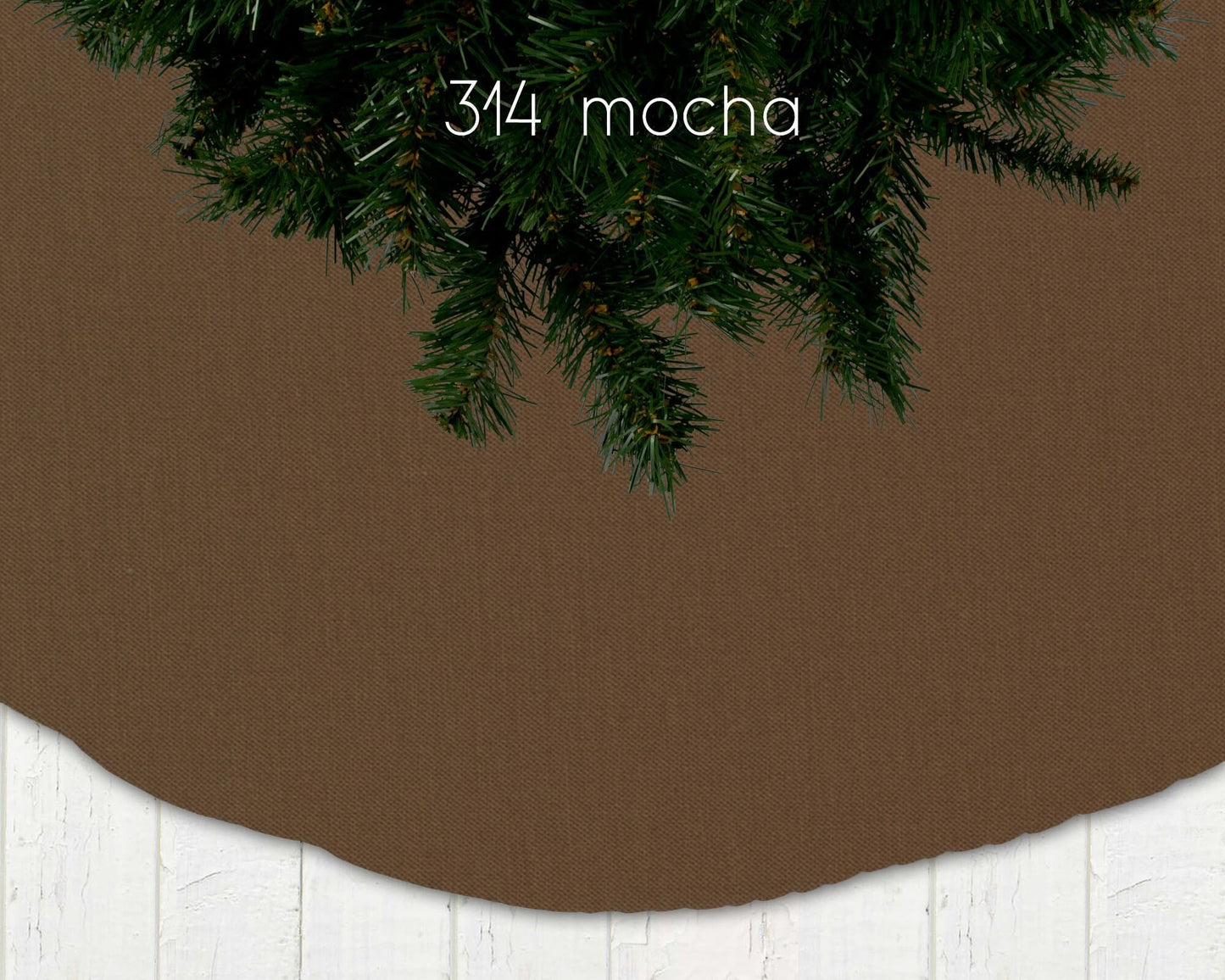 Cream and Brown Solid Color Christmas Tree Skirts Custom Made to Order