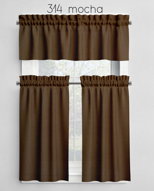 Mocha Valances Cafe Curtains Custom Made to Order color 314