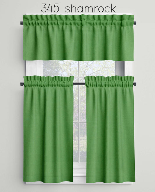 Shamrock Green Valances Cafe Curtains Custom Made to Order color 345