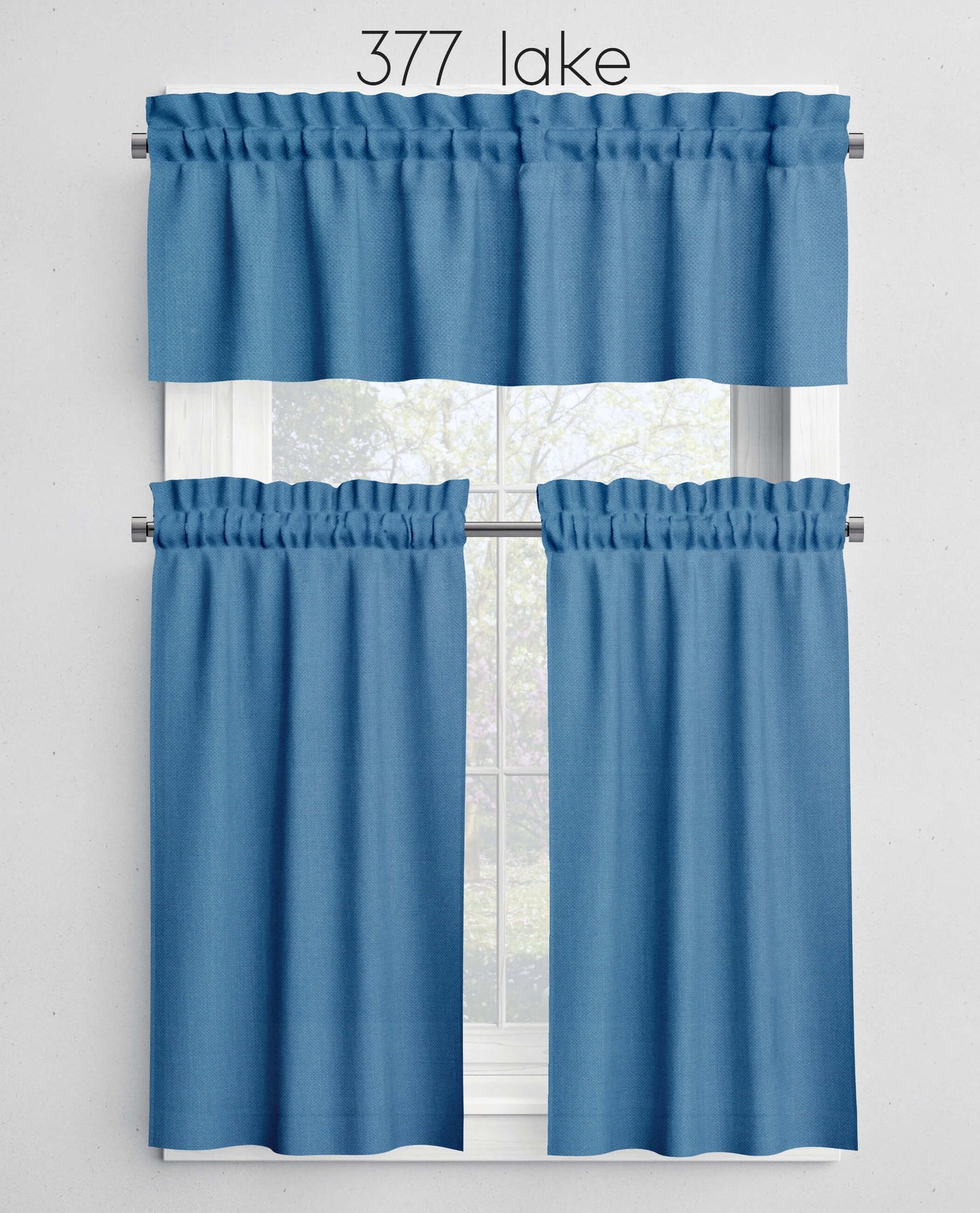 Lake Blue Valances Cafe Curtains Custom Made to Order color 377